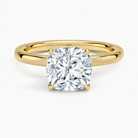 Secret Halo 2mm Diamond Ring - Cushion Cut Center Stone