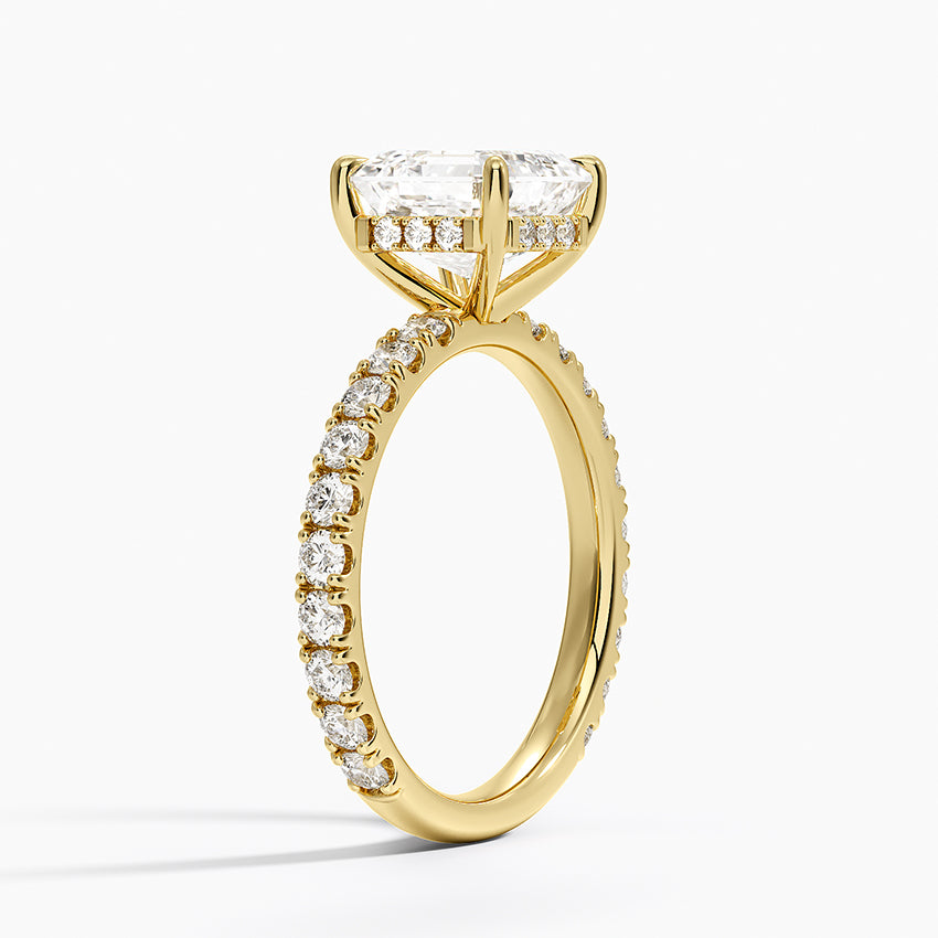 Grand Perfect Fit Three-Quarter Diamond Ring - Asscher Cut Center Stone