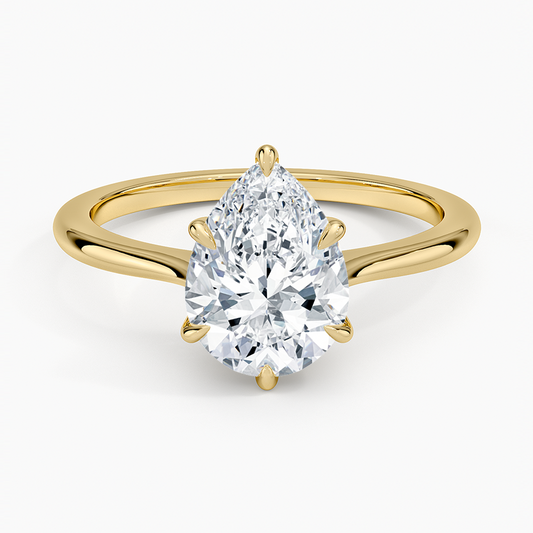 Elle Solitaire Ring - Pear Center Stone