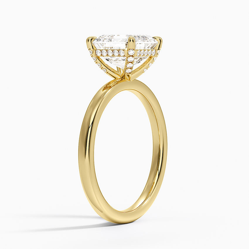 Lumiere 2mm Diamond Ring (1/8 ct. tw.) - Asscher Cut Center Stone