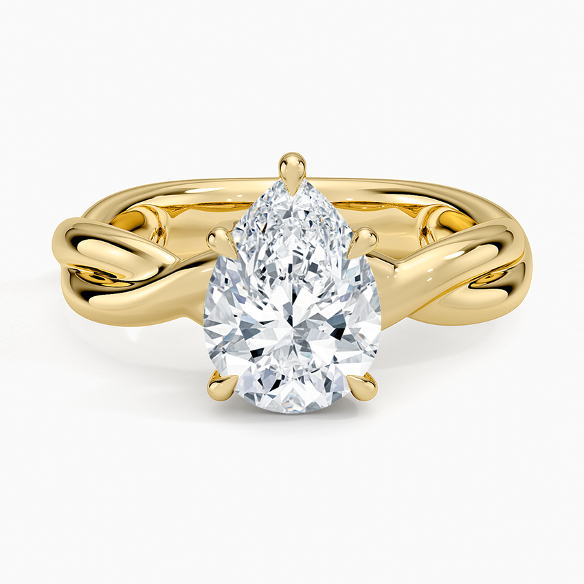Hazel Twist Solitaire Diamond Ring - Pear Cut Center Stone
