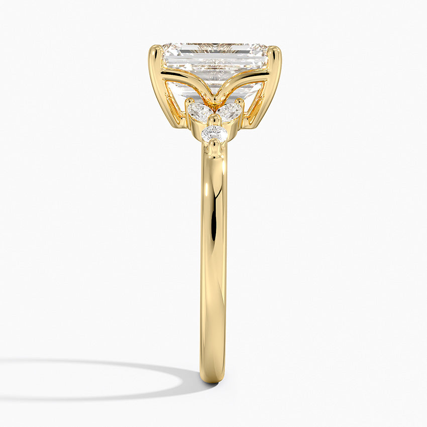 Verbena Diamond Ring - Emerald Cut Center Stone