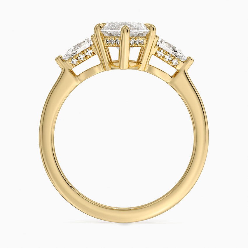 Adorned Opera Three Stone Diamond Ring (1/2 ct. tw.) - Marquise Cut Center Stone