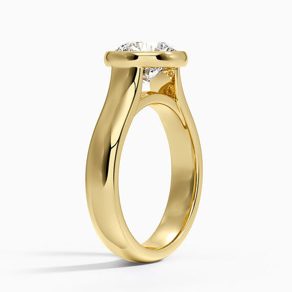 Luna 4mm Bezel Ring - Round Center Stone