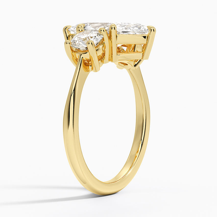 Luxe Selene Three Stone Diamond Ring (2/3 ct. tw.) - Marquise Center Stone