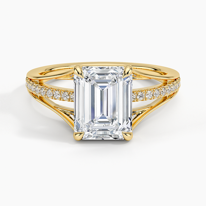 Tressa Split Shank Diamond Ring - Emerald Cut Center Stone