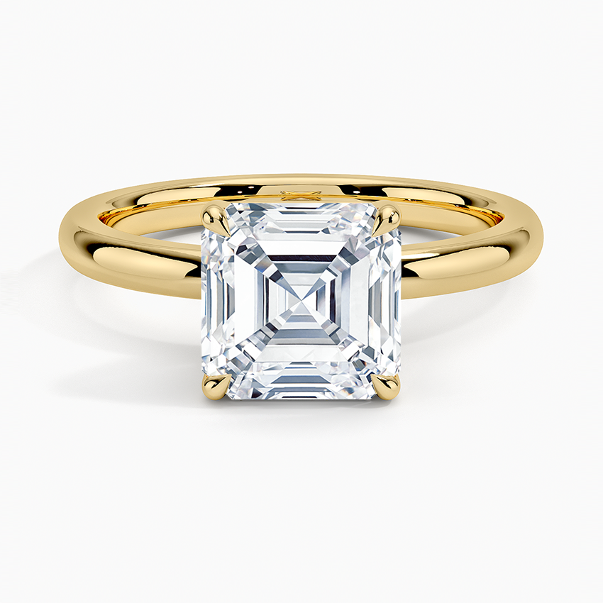 Fairmined 2mm Solitaire Ring - Asscher Cut Center Stone