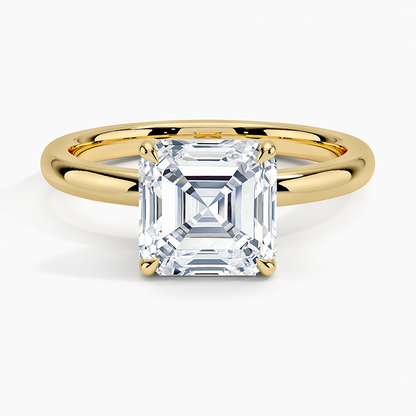 Fairmined 2mm Solitaire Ring - Asscher Cut Center Stone