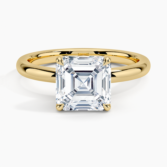 Fairmined 2mm Solitaire Ring - Asscher Cut Center Stone