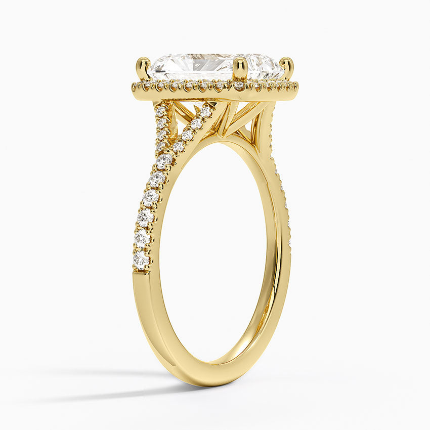 Joy Half Coverage Diamond Ring - Radiant Cut Center Stone