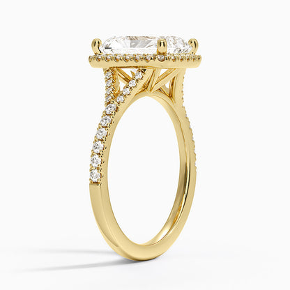 Joy Half Coverage Diamond Ring - Radiant Cut Center Stone