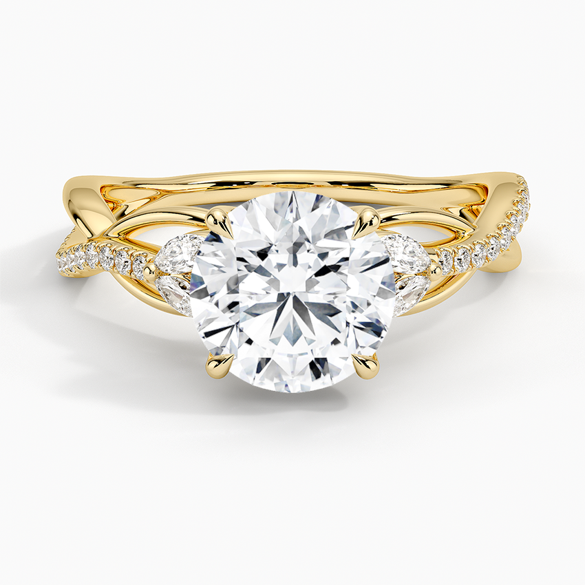 Garland Diamond Ring - Round Cut Center Stone