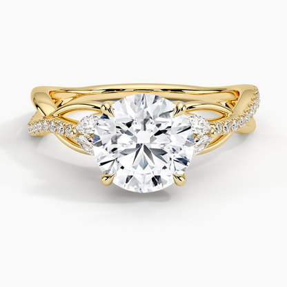 Garland Diamond Ring - Round Cut Center Stone