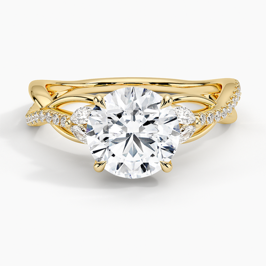 Garland Diamond Ring - Round Cut Center Stone