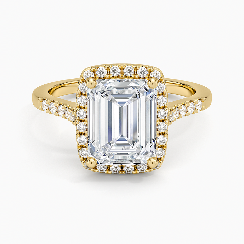 Odessa Halo Diamond Ring (1/5 ct. tw.) - Emerald Cut Center Stone