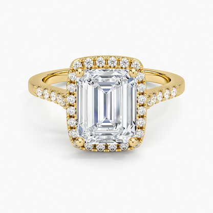 Odessa Halo Diamond Ring (1/5 ct. tw.) - Emerald Cut Center Stone