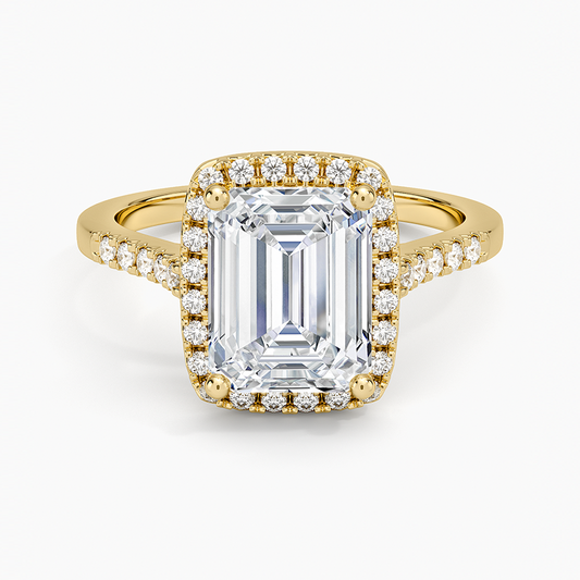 Odessa Halo Diamond Ring (1/5 ct. tw.) - Emerald Cut Center Stone