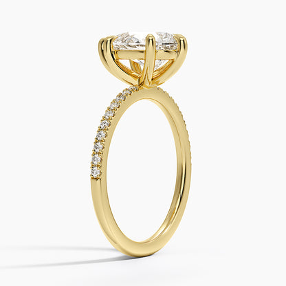 Perfect Fit Half Coverage Diamond Ring - Pear Cut Center Stone