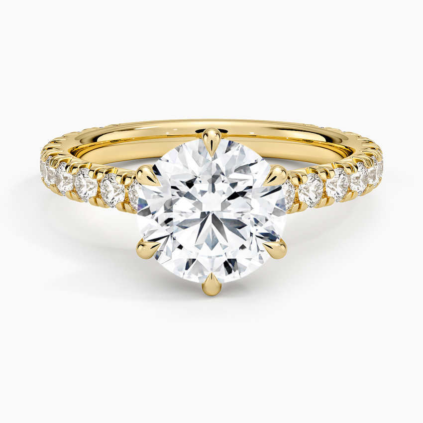 Sienna Three-Quarter Coverage Diamond Ring - Round Center Stone