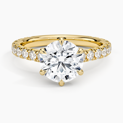 Sienna Three-Quarter Coverage Diamond Ring - Round Center Stone