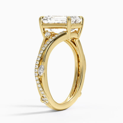 Begonia Vine Diamond Ring (1/4 ct. tw.) - Emerald Cut Center Stone