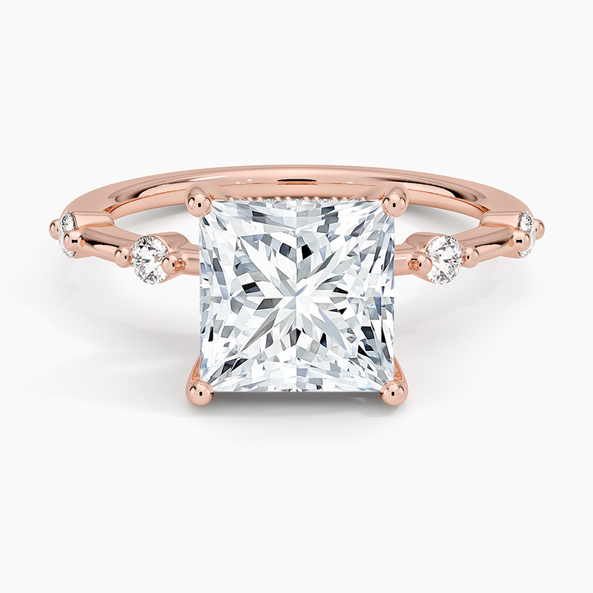 Aimee Hidden Halo Diamond Ring - Princess Cut Center Stone