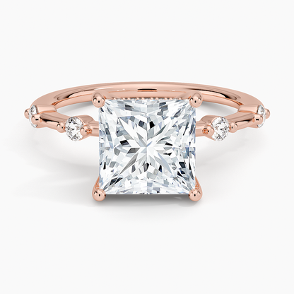 Aimee Hidden Halo Diamond Ring - Princess Cut Center Stone