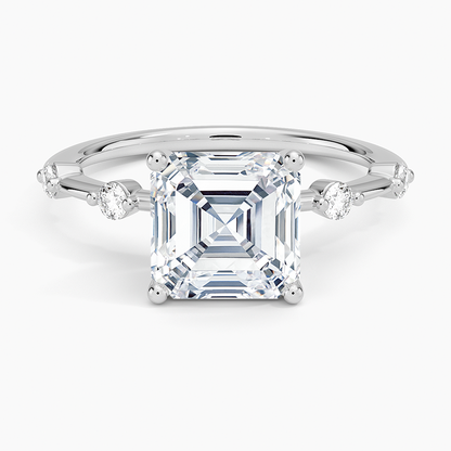 Aimee 1.4mm Diamond Ring - Asscher Cut Center Stone