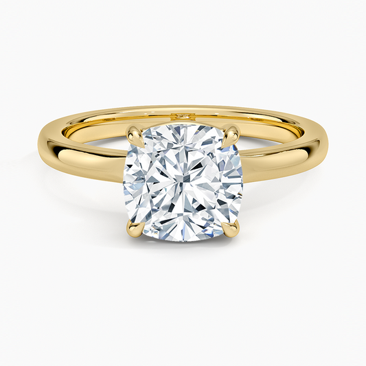 Alice Solitaire Ring - Cushion Cut Center Stone