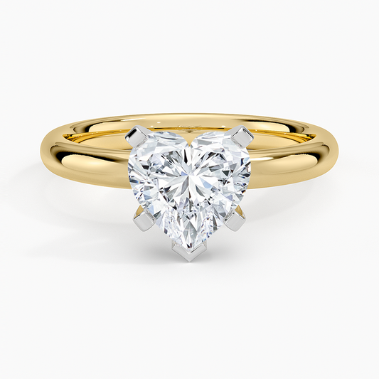 Comfort Fit 2.5mm Ring - Heart Cut Center Stone