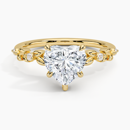 Briar Diamond Ring - Heart Cut Center Stone