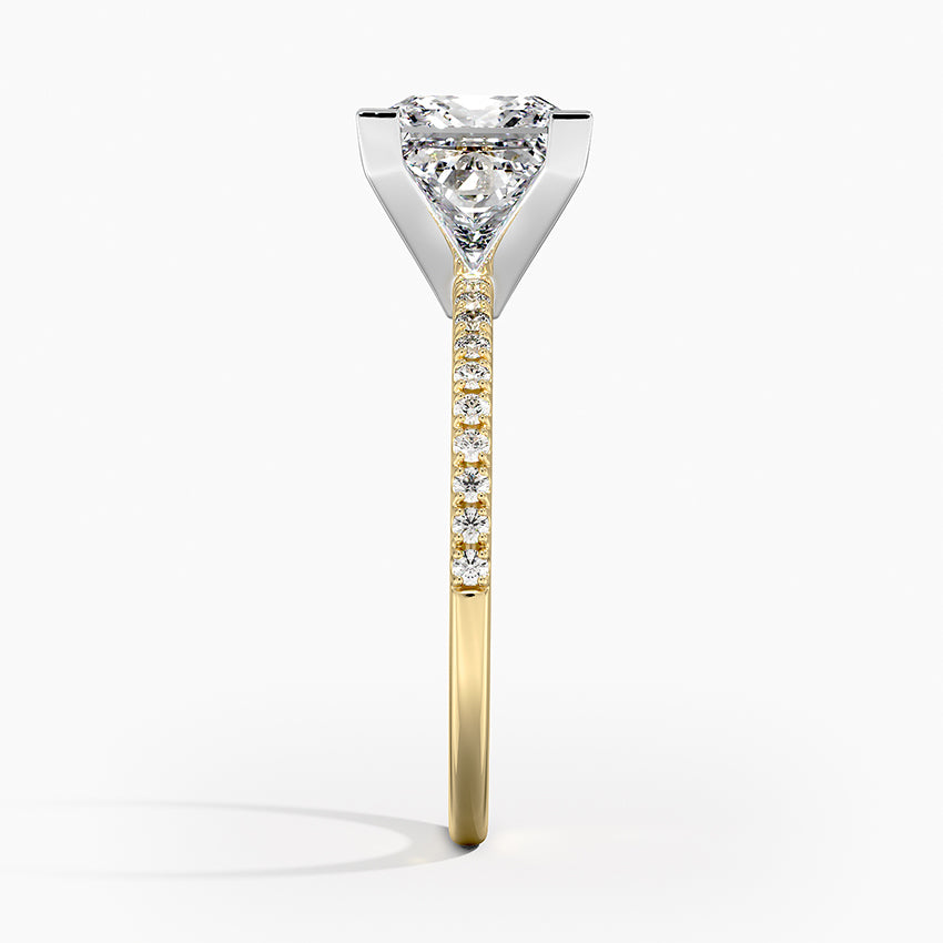 Ballad Half Coverage Diamond Ring (1/8 ct. tw.) - Princess Cut Center Stone