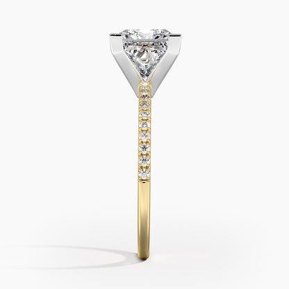 Ballad Half Coverage Diamond Ring (1/8 ct. tw.) - Princess Cut Center Stone