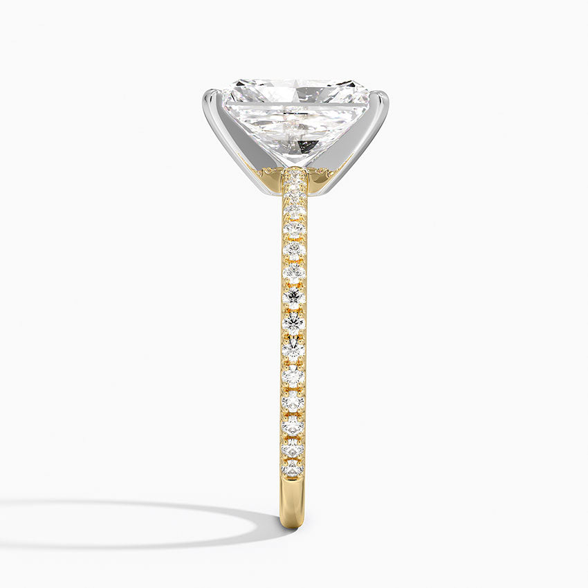 Ballad Three-Quarter Coverage Diamond Ring (1/4 ct. tw.) - Radiant Cut Center Stone