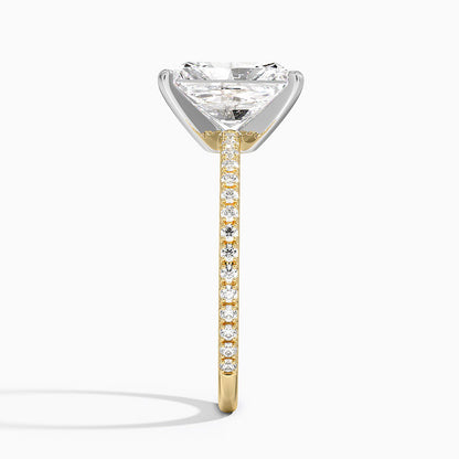 Ballad Three-Quarter Coverage Diamond Ring (1/4 ct. tw.) - Radiant Cut Center Stone