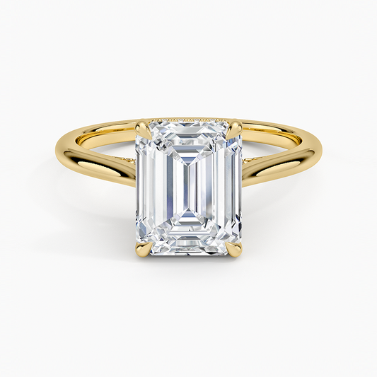 Dawn 1.5mm Diamond Ring - Emerald Cut Center Stone