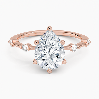 Aimee 1.4mm Diamond Ring - Pear Center Stone