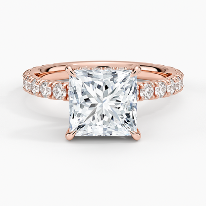 Grand Perfect Fit Three-Quarter Diamond Ring - Princess Cut Center Stone