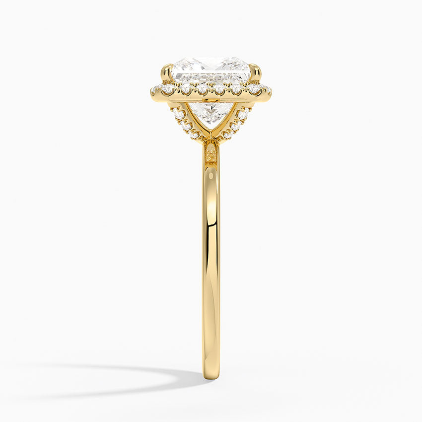 Vienna Halo Diamond Ring - Princess Cut Center Stone