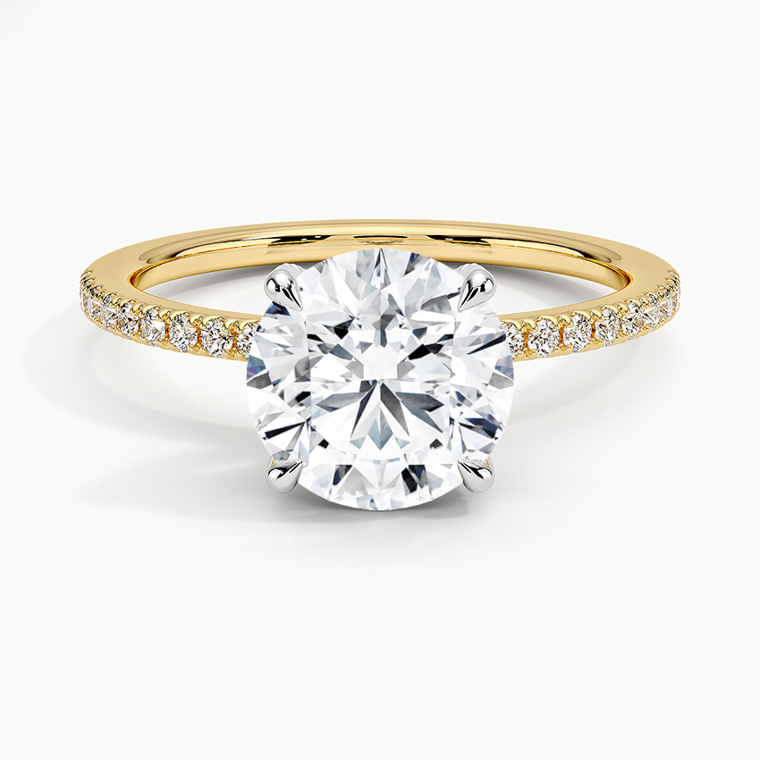 Mixed Metal Viviana Half Coverage Diamond Ring (1/4 ct. tw.) - Round Cut Center Stone