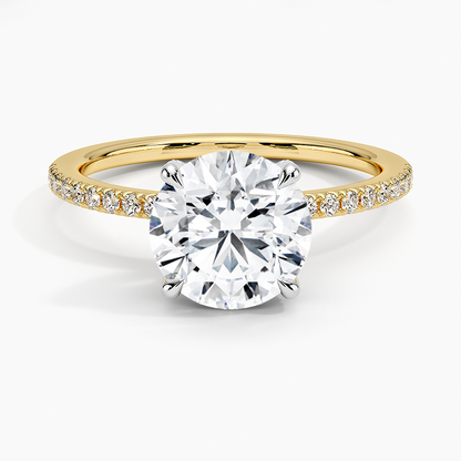 Mixed Metal Viviana Half Coverage Diamond Ring (1/4 ct. tw.) - Round Cut Center Stone