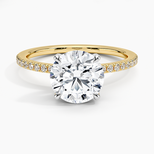 Mixed Metal Viviana Half Coverage Diamond Ring (1/4 ct. tw.) - Round Cut Center Stone