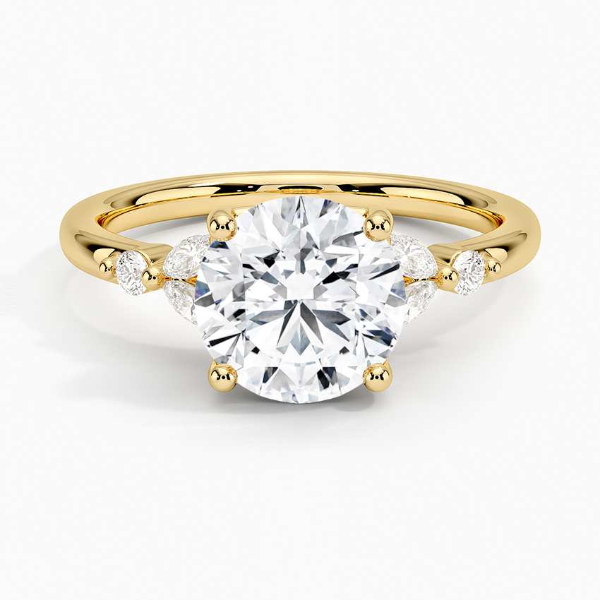 Verbena Diamond Ring - Round Cut Center Stone
