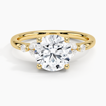 Verbena Diamond Ring - Round Cut Center Stone