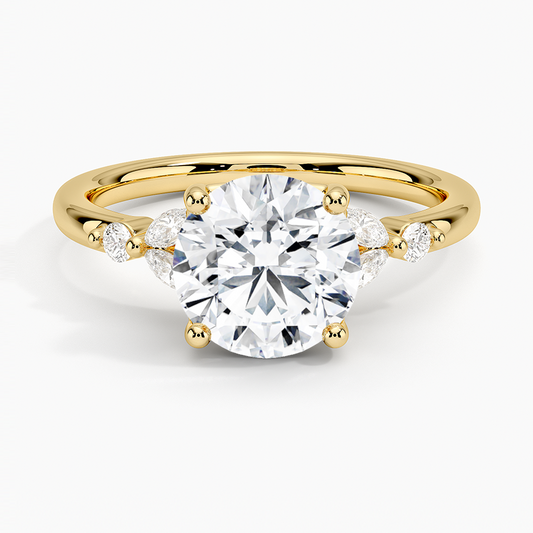 Verbena Diamond Ring - Round Cut Center Stone
