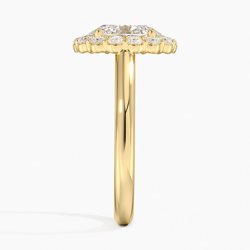 Lotus Flower Halo Diamond Ring (1/4 ct. tw.) - Oval Cut Center Stone