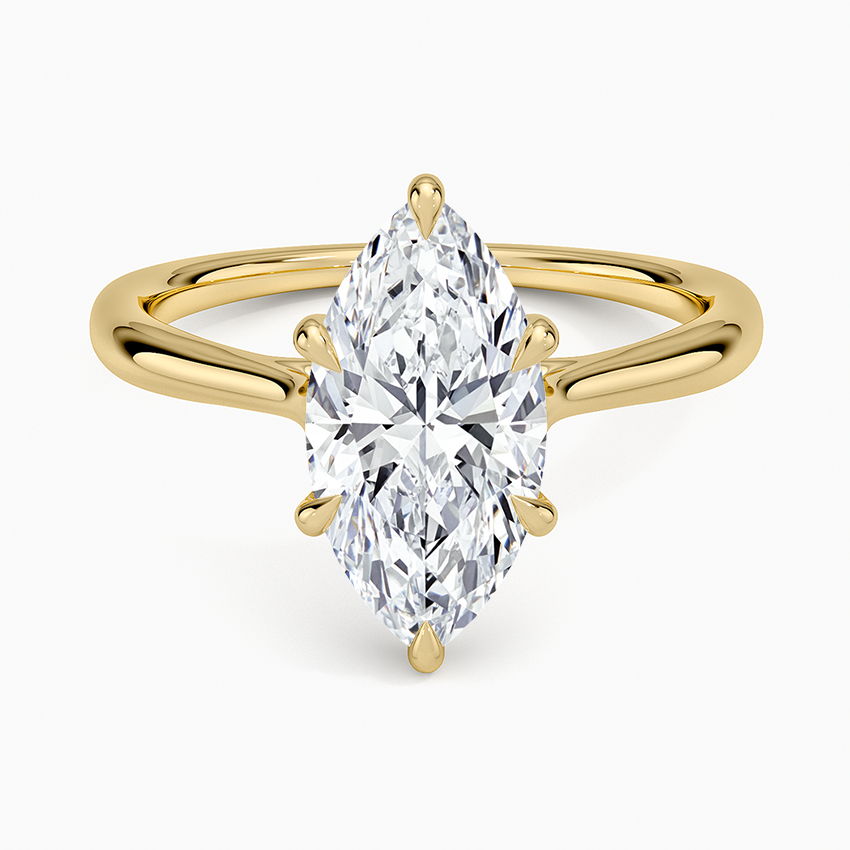 Freesia Cathedral Solitaire Ring - Marquise Center Stone