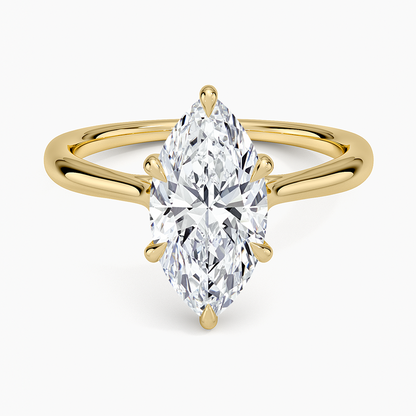 Freesia Cathedral Solitaire Ring - Marquise Center Stone