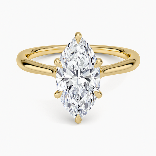 Freesia Cathedral Solitaire Ring - Marquise Center Stone
