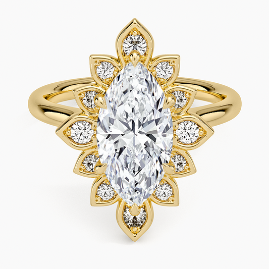 Fiore Halo Diamond Ring (1/4 ct. tw.) - Marquise Center Stone